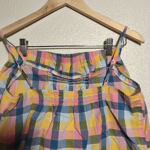 Lands End 100% Cotton Gingham Plaid Elastic Waist Short Cami PJ Set sz XS Pink - Picture 5 of 10